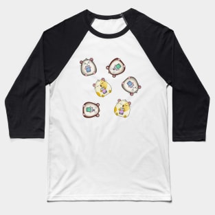 Group of Kawaii Hamsters Drinking Bubble Tea Baseball T-Shirt